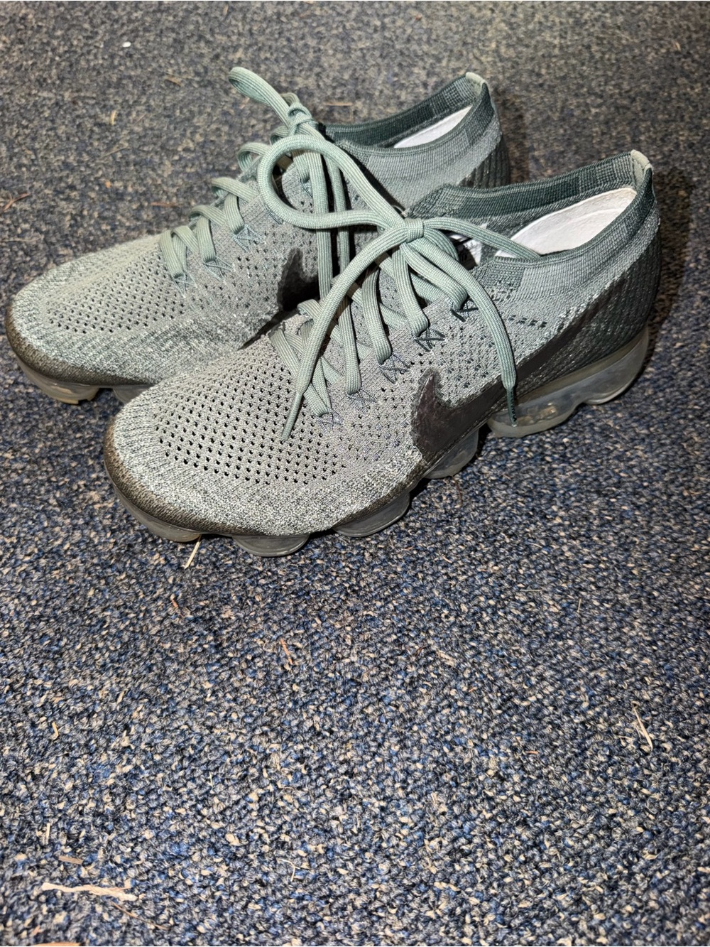 Nike Olive Green Flyknit VaporMax with Black Swoosh